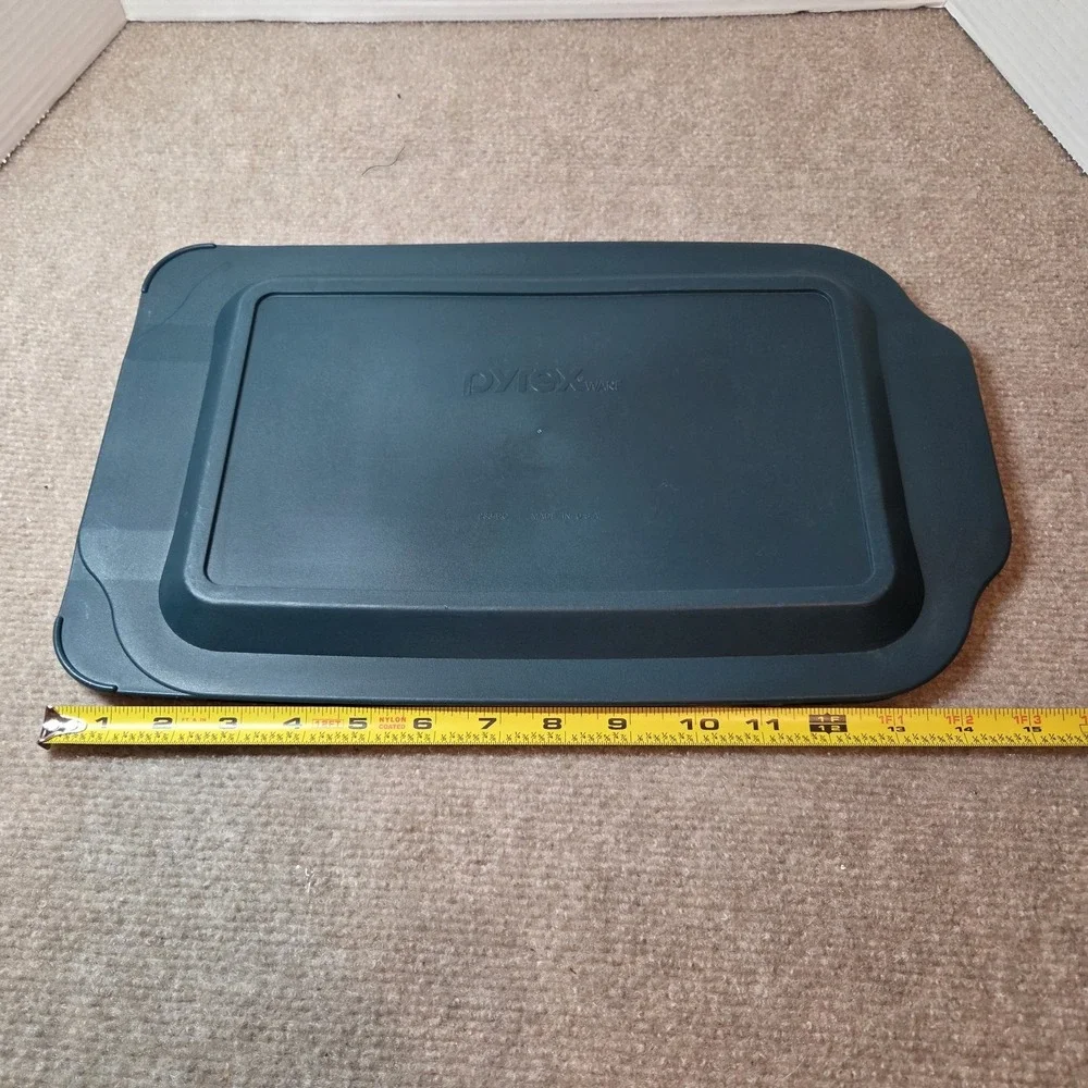 Pyrex 233-PC Plastic Baking Dish Lid Cover pyrexware dark hunter green replaceme